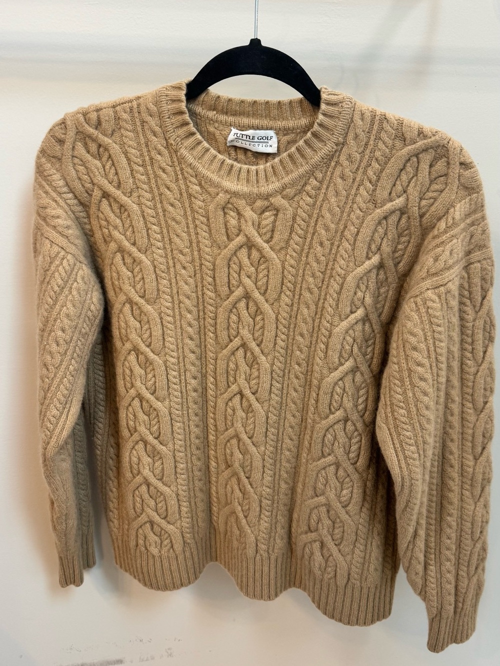 Tuttle Golf Collection Ultra Soft Cashmere Cable Knit Crewneck Sweater
